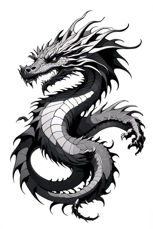 dragon ascending tattoo design idea