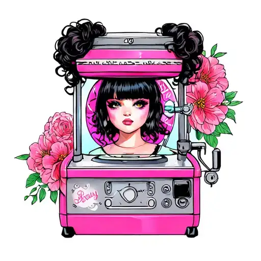 Melanie martinez bubblegum machine tattoo design idea