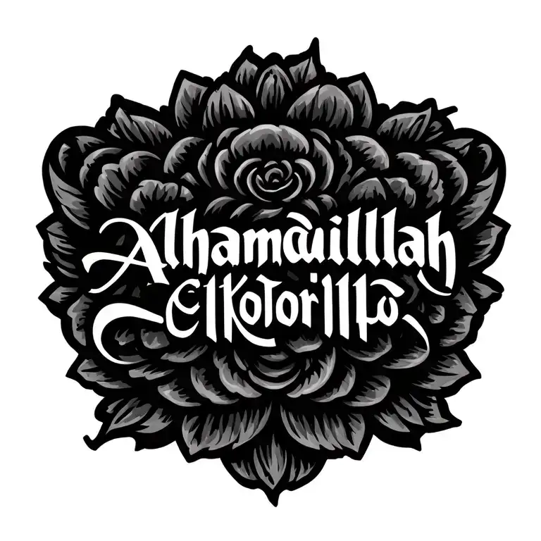 "Alhamdulillah" Chicano style tattoo tattoo design idea