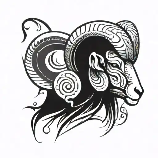 ram head tattoo design idea