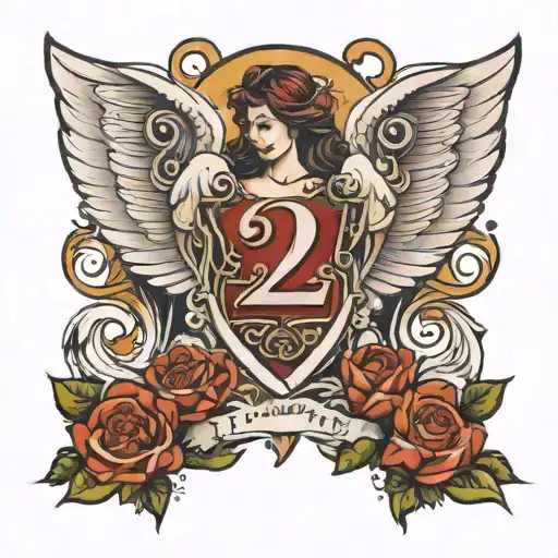 angel number 222 tattoo design idea