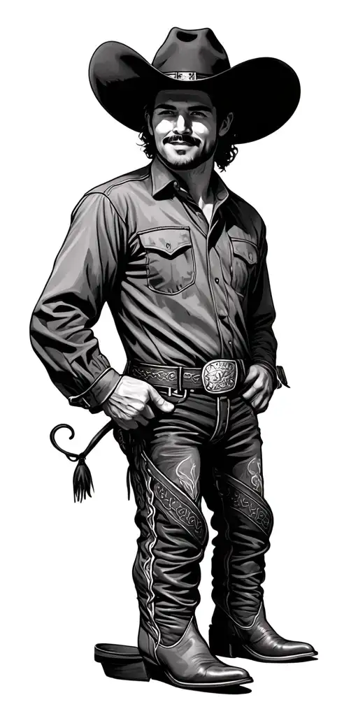 country, cowboy, cowboy hat, cowboy boots tattoo design idea