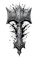 Thor hammer dark tattoo design idea
