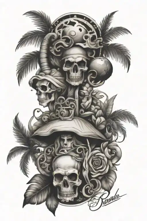 Caribbean tattoo design idea