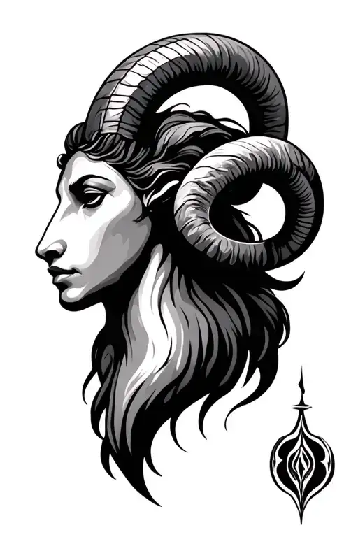 Aquarius and aries zodiac sign tattoo design idea