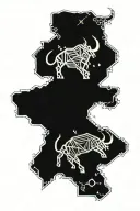 taurus constellation map tattoo design idea