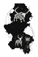 taurus constellation map tattoo design idea