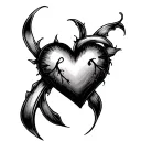 K Heart tattoo design idea