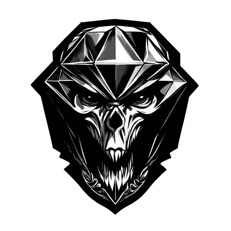 diamond princess cut tattoo design idea