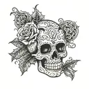 sugar skull made of jack o lantern shining light tattoo design idea