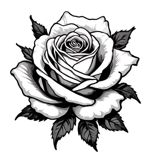 100 Dollar Bill Rose tattoo design idea