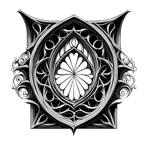 A tattoo design inspired by Gothic architectural motifs, with pointed arches and intricate details, symbolizing connection tattoo design idea