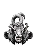 angry ram tattoo design idea