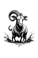 angry ram tattoo design idea