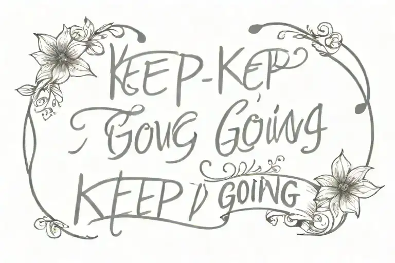 Quote saying keep going tattoo design idea