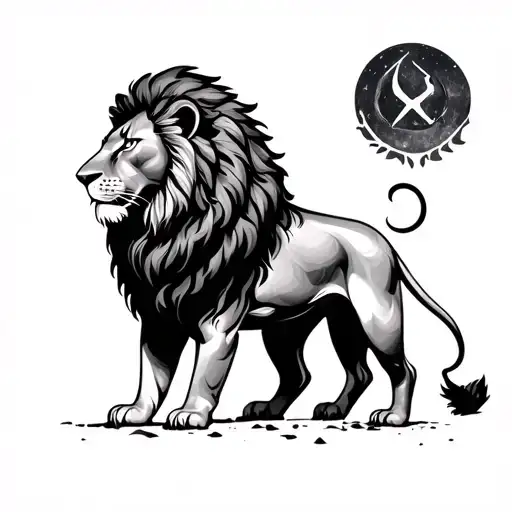 Fine line tattoo zodiac sign lion without lion tattoo design idea