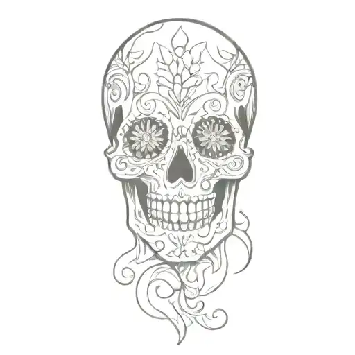 a sugar skull tattoo design idea