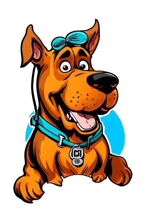 scooby doo logo incorporated into the design tattoo design idea
