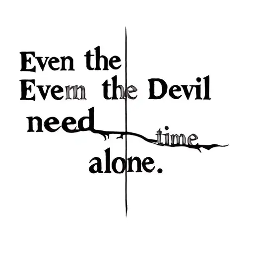 "Even the Devil need time alone" freefall tattoo design idea