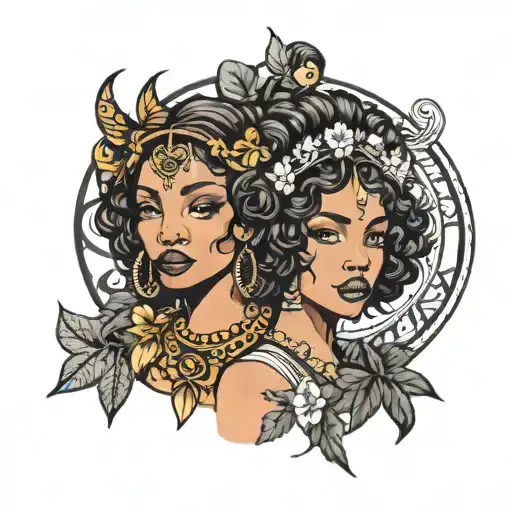 black women good and bad bohemian gemini tattoo tattoo design idea