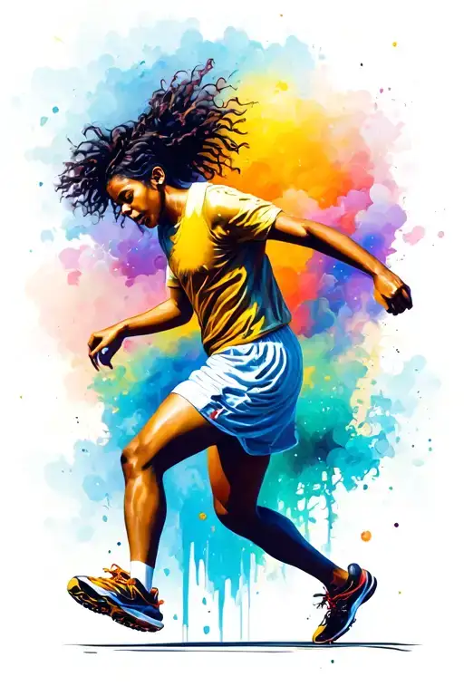 Overcoming depression through running tattoo design idea