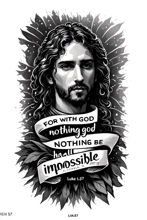 "for with god nothing shall be impossible - Luke 1:37"  tattoo design idea