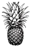 upside down pineapple tattoo design idea