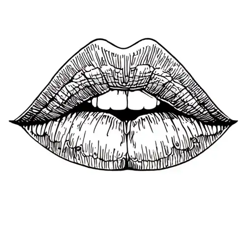 a woman's lips tattoo design idea