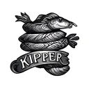 Stacked bindrunes with the name KIPPER tattoo design idea