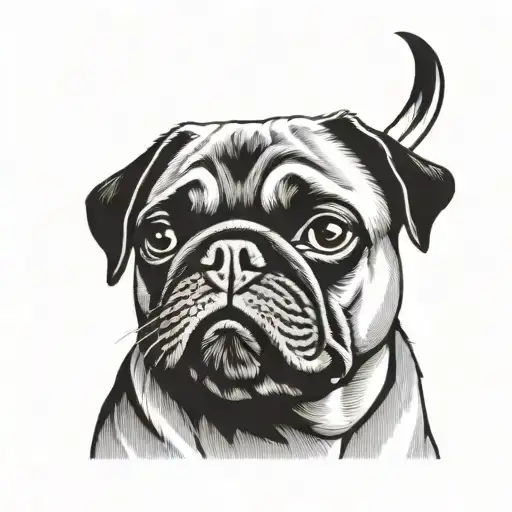 pug dog tattoo design idea