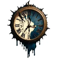 broken clock melting tattoo design idea