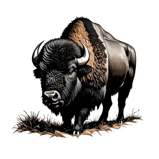Bison tattoo design idea