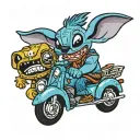 stitch and Micheal Myers and Scooby doo tattoo design idea