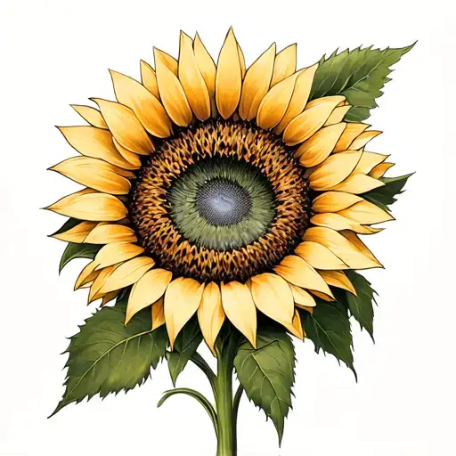 sunflowers coming tattoo design idea