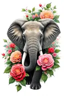 Japanese building in soft shading. Realistic elephant Cardinal Roses and carnations Alice lee carter, John 16:22 tattoo design idea
