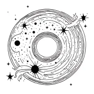 celestial scene tattoo design idea