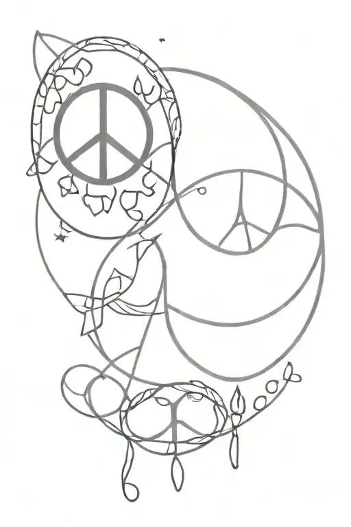 peace love and prosperity tattoo design idea