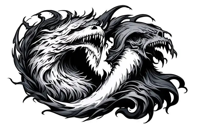 good vs evil tattoo design idea