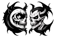 good vs evil tattoo design idea