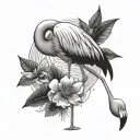 Flamingo tattoo design idea