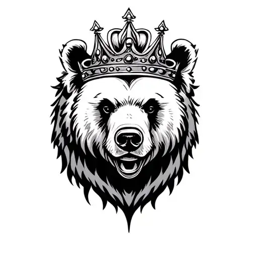 Bear With Crown tattoo design idea