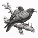 Cornish Chough tattoo design idea
