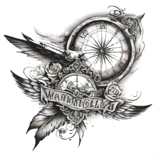 Wanderlust and travel and exploration  tattoo design idea