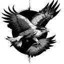 falcon diving arm sleeve tattoo design idea