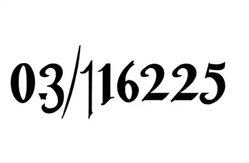 "03/16/25" tattoo design idea