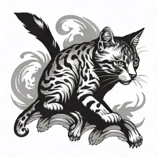 cool cats tattoo design idea