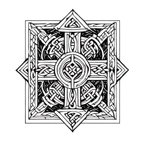 "Luke 23:34" celtic cross tattoo design idea