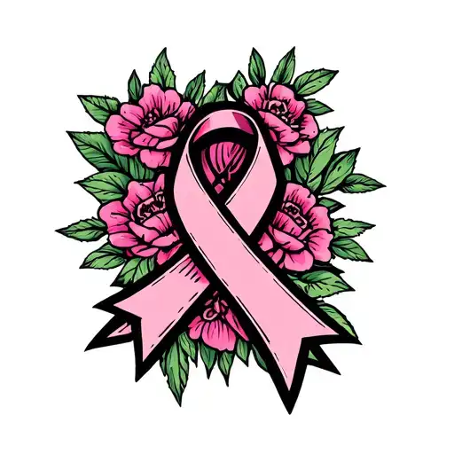 texture for breast cancer awareness ribbon tattoo design idea