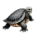 turtle with skull tattoo design idea