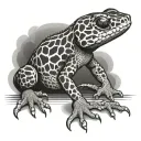 Outline of spotted leopard gecko crawling tattoo design idea